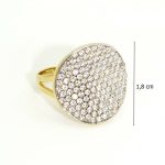 Gold cocktail ring with sparkling zirconia stones