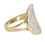 Gold cocktail ring with sparkling zirconia stones