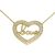LOVE heart pendant gold necklace with zirconia stones