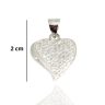 Silver heart pendant with sparkling zirconia stones