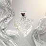 Silver heart pendant with sparkling zirconia stones