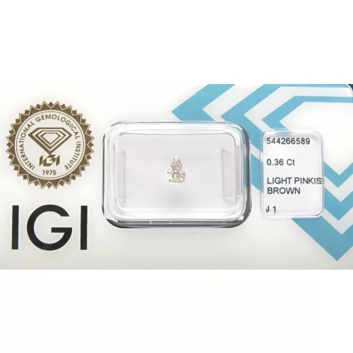 0.36 ct pink diamond stone, pear-shaped brilliant cut