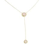 Gold necklace with rose quartz stones