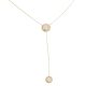 Gold necklace with rose quartz stones