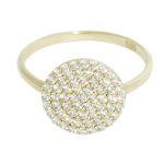 Gold ring with sparkling zirconia stones