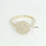 Gold ring with sparkling zirconia stones