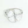 Silver ring with mother-of-pearl flower