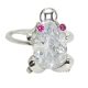 Silver ring with lucky frog motif