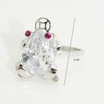 Silver ring with lucky frog motif