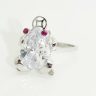 Silver ring with lucky frog motif