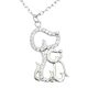 Small Dog Big Dog Silver Pendant Necklace