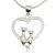 Little Cat Big Cat Silver Heart Pendant