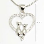 Little Cat Big Cat Silver Heart Pendant
