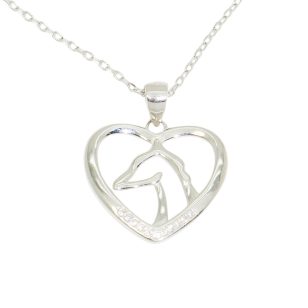 Horse Love Silver Heart Pendant