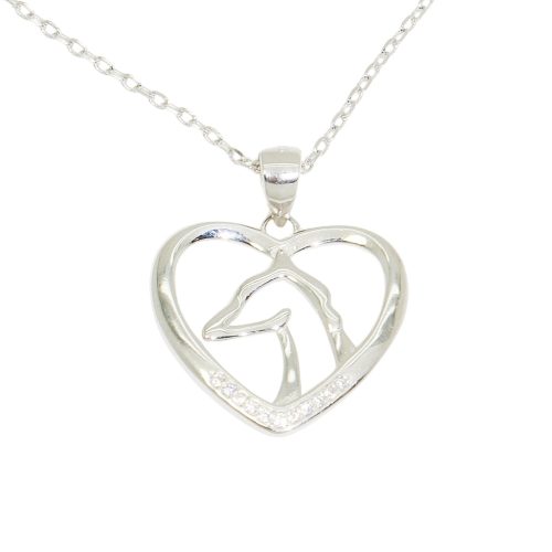 Horse Love Silver Heart Pendant