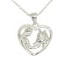 Horse and Rider Silver Heart Pendant with Zirconia
