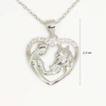 Horse and Rider Silver Heart Pendant with Zirconia