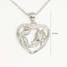 Horse and Rider Silver Heart Pendant with Zirconia