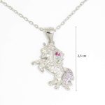 Rainbow Unicorn Silver Pendant