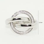 Silver ring with zirconia stones around the circumference