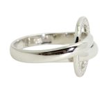 Silver ring with zirconia stones around the circumference