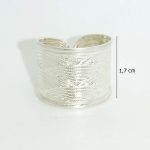 Silver band ring / Wide band with sunrise pattern, smaller size