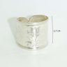   Silver band ring / Wide band with tulip pattern, smaller size