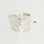 Silver band ring / Wide band with infinity pattern, smaller size