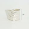   Silver band ring / Wide band with infinity pattern, smaller size