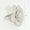 Silver ring with diamond flower