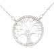 Silver tree of life circle necklace