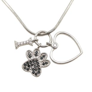 Dog Lover 3-Piece Silver Pendant
