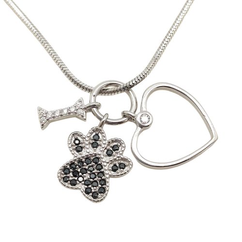 Dog Lover 3-Piece Silver Pendant