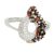 Silver drop ring with colorful zirconia stones