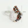 Silver drop ring with colorful zirconia stones