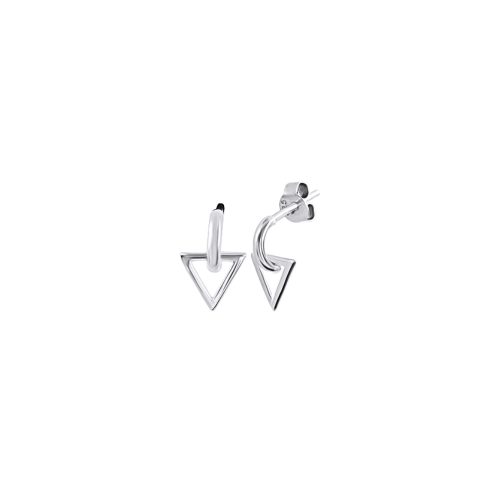 Minimalist silver triangle earrings