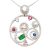 Silver pendant with colored zirconia stones