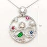 Silver pendant with colored zirconia stones
