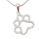 Silver paw pendant with sparkling zirconia stones