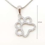 Silver paw pendant with sparkling zirconia stones