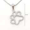 Silver paw pendant with sparkling zirconia stones