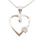 Silver heart pendant with animal motif