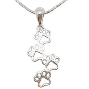 Paw Print Silver Pendant