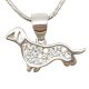 Silver dachshund pendant