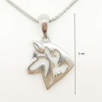Silver dog pendant with a Husky head