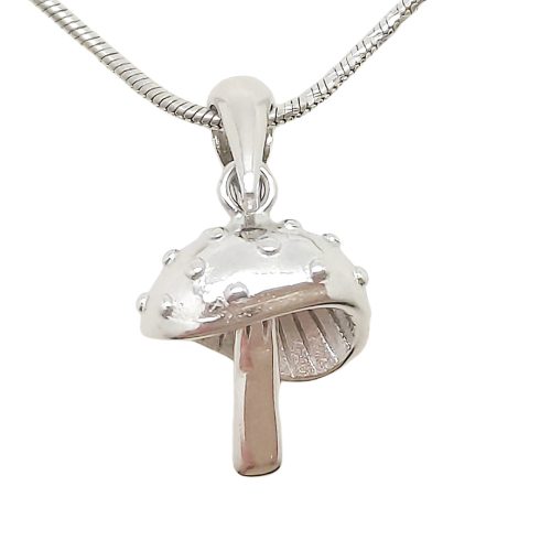 Silver mushroom pendant