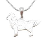 Silver dog pendant Golden Retriever