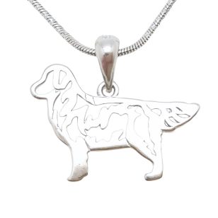 Silver dog pendant Golden Retriever