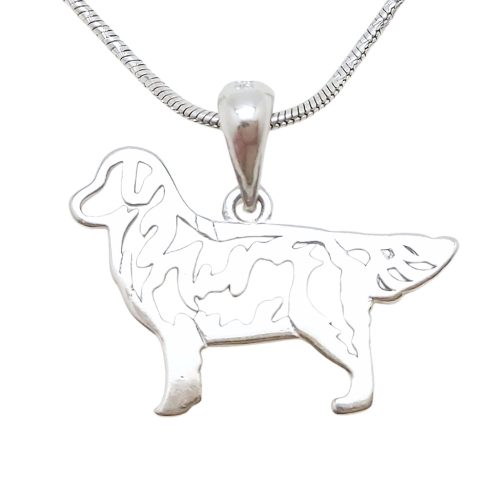 Silver dog pendant Golden Retriever