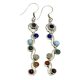 Silver chakra drop / dangle earrings